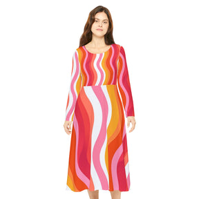 Colorful Stripes Long Sleeve Dress (AOP)