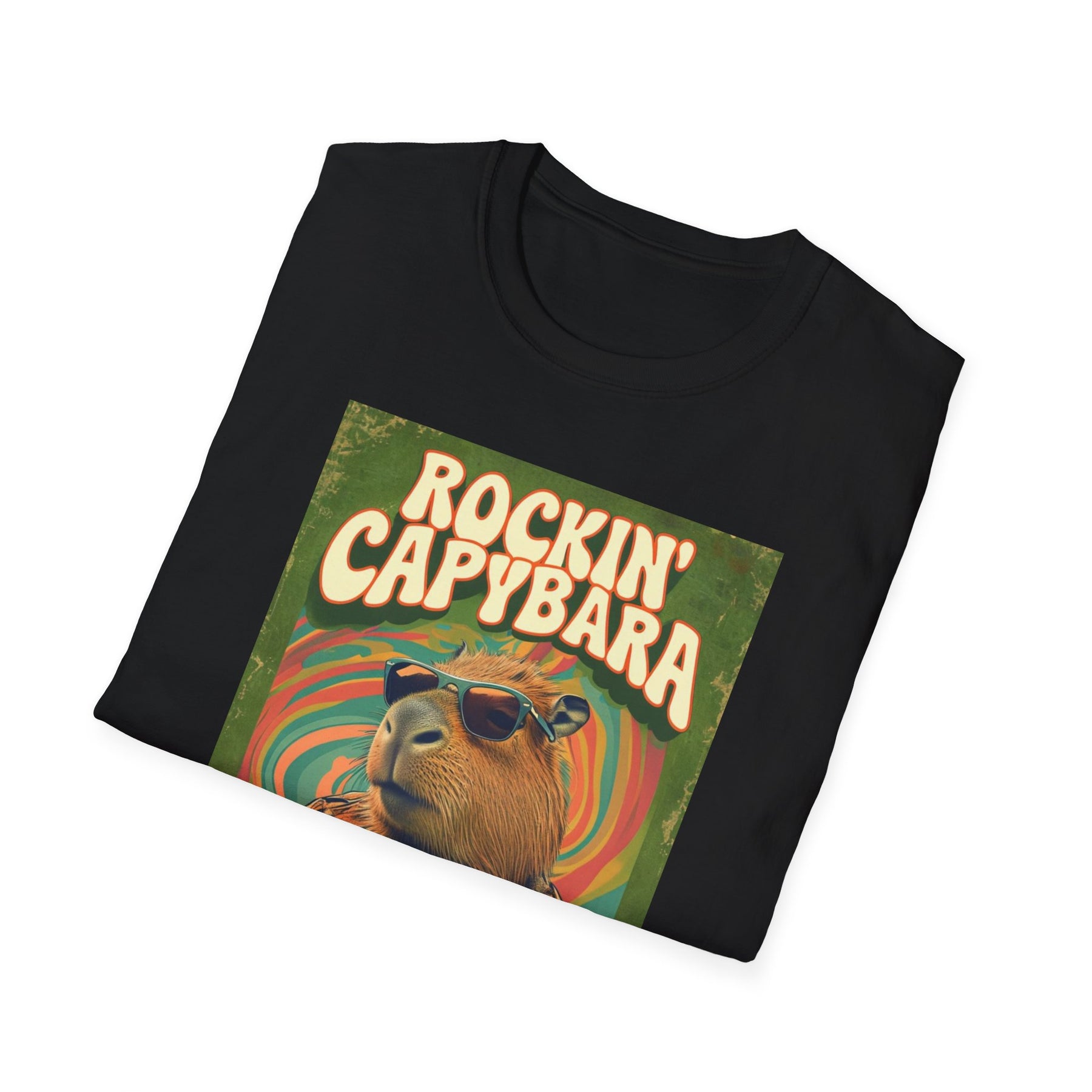 Rockin Capybara Unissex T-Shirt