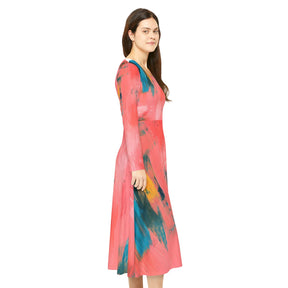 Colorful Paint Long Sleeve Dress (AOP)