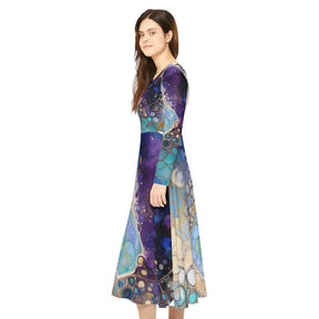 Sapphire Galaxy Long Sleeve Dress (AOP)