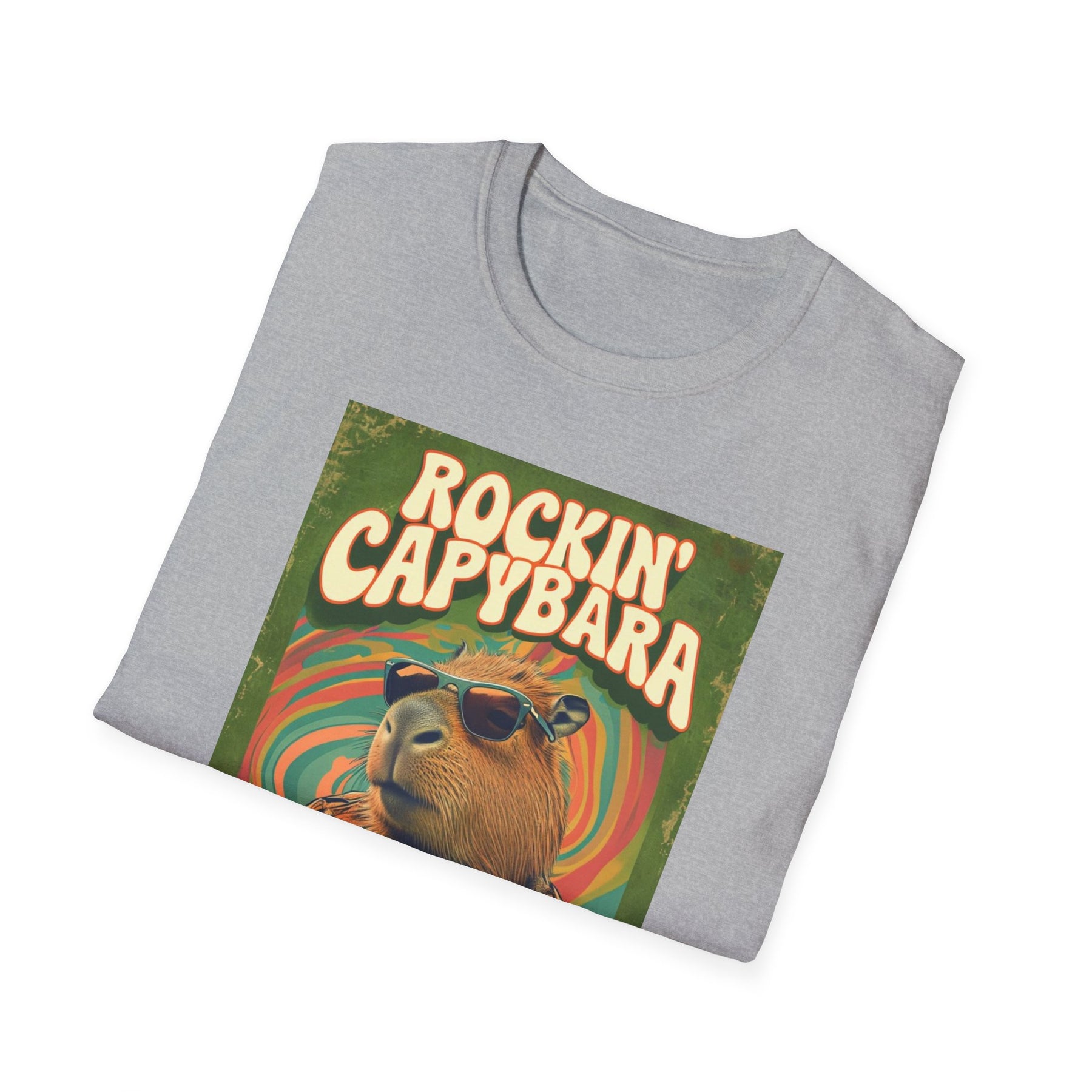 Rockin Capybara Unissex T-Shirt