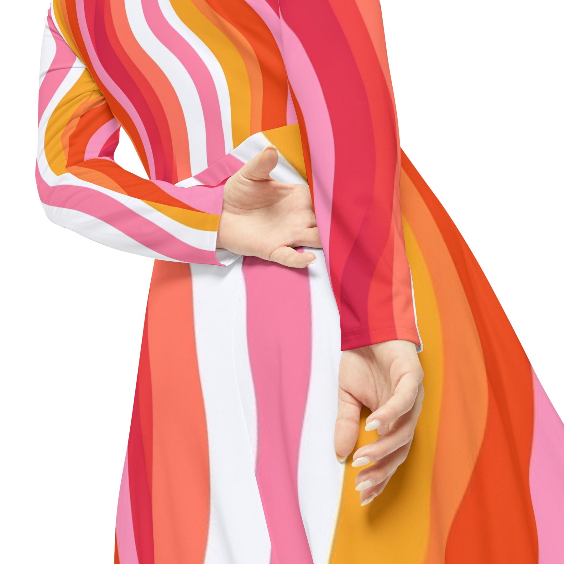 Colorful Stripes Long Sleeve Dress (AOP)