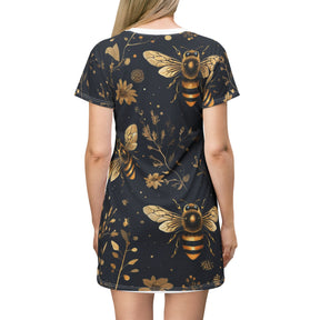 Golden Bee T-Shirt Dress (AOP)