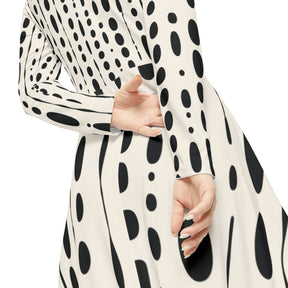 Black & White Long Sleeve Dress (AOP)