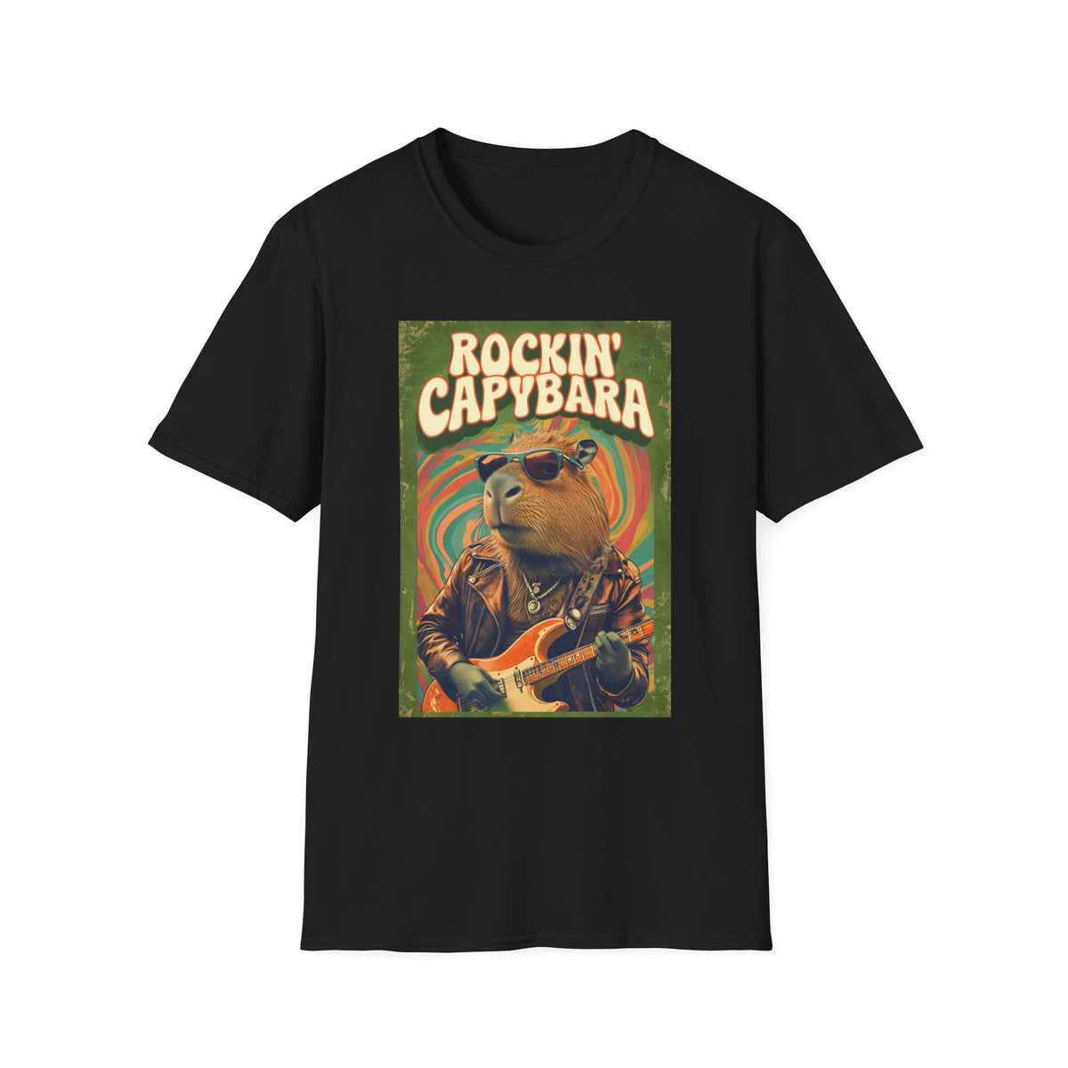 Rockin Capybara Unissex T-Shirt