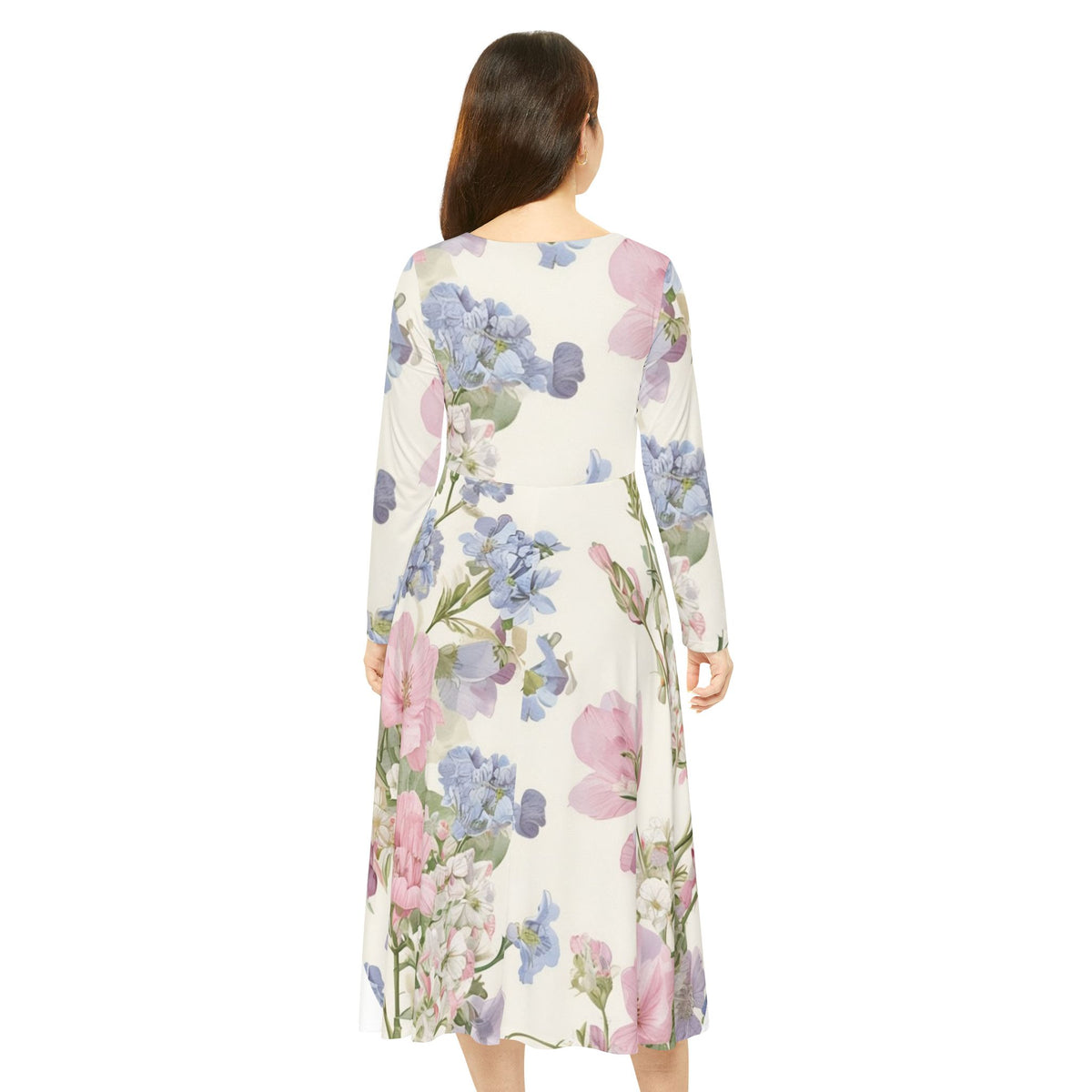 Women's  Flowery Long Sleeve Dress (AOP)