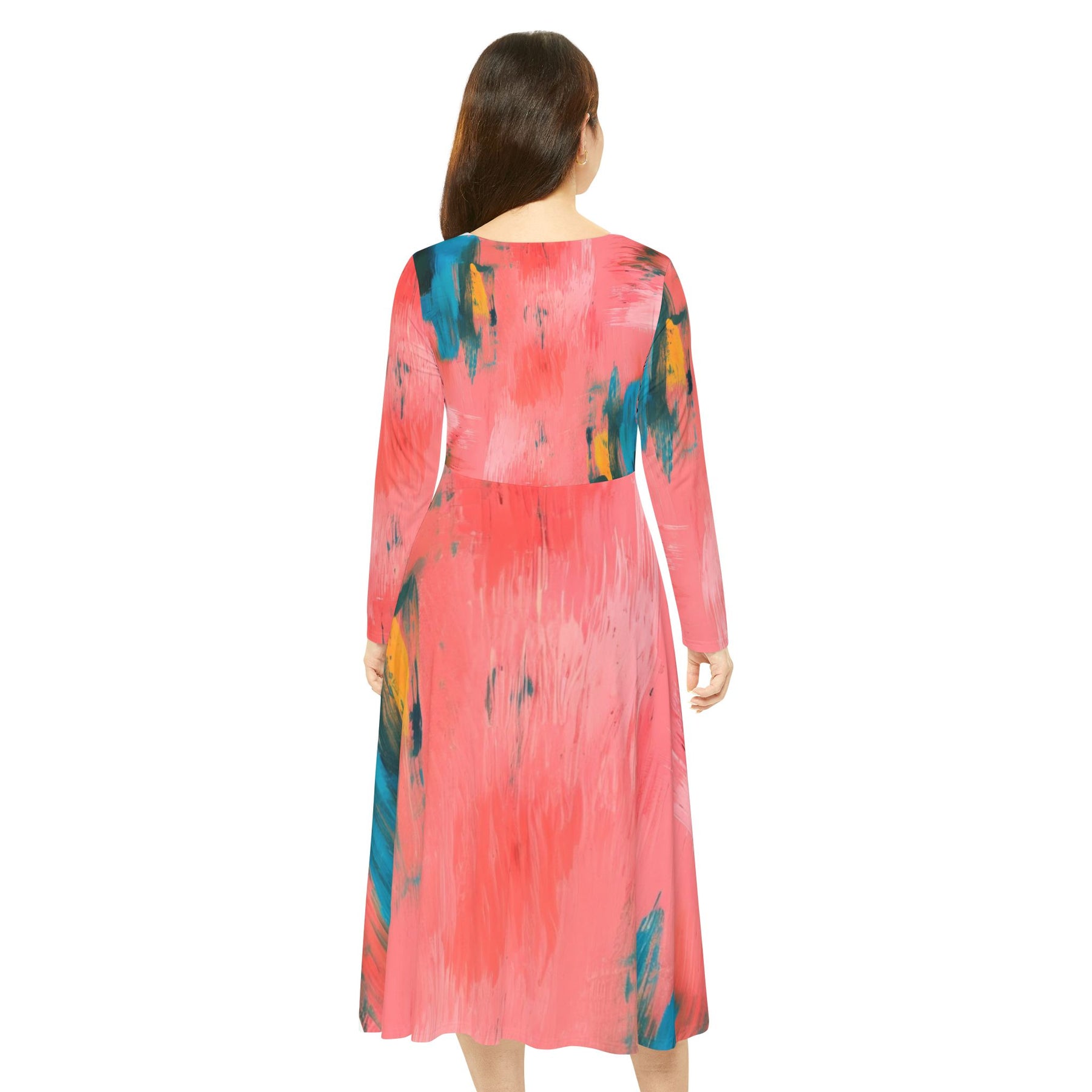 Colorful Paint Long Sleeve Dress (AOP)