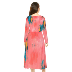 Colorful Paint Long Sleeve Dress (AOP)