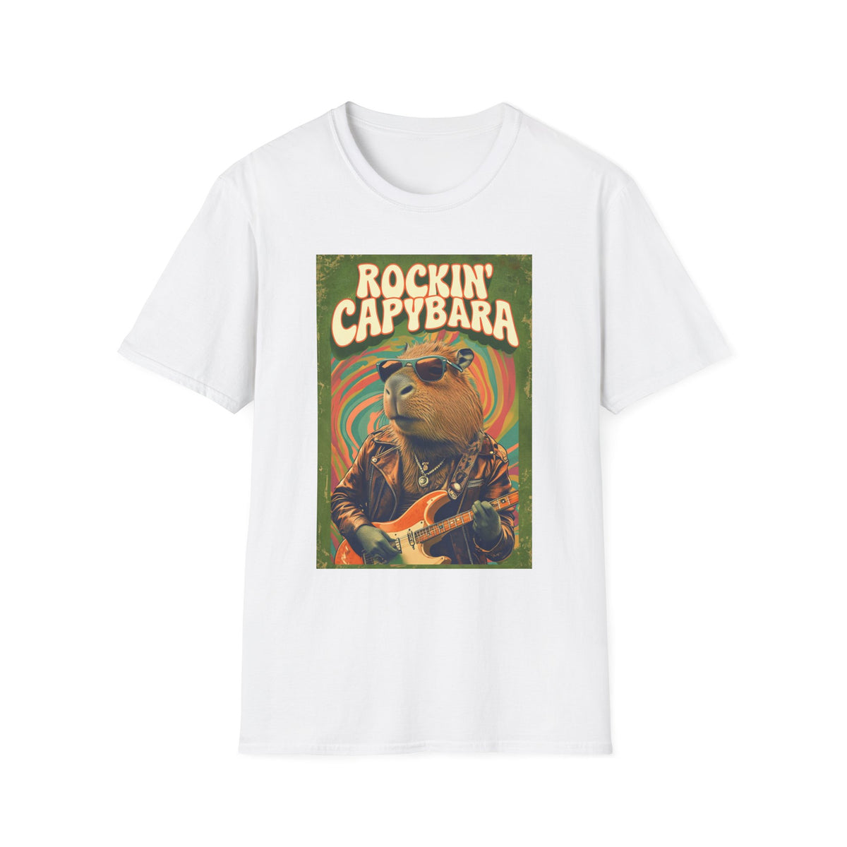 Rockin Capybara Unissex T-Shirt