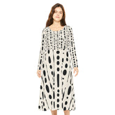 Black & White Long Sleeve Dress (AOP)