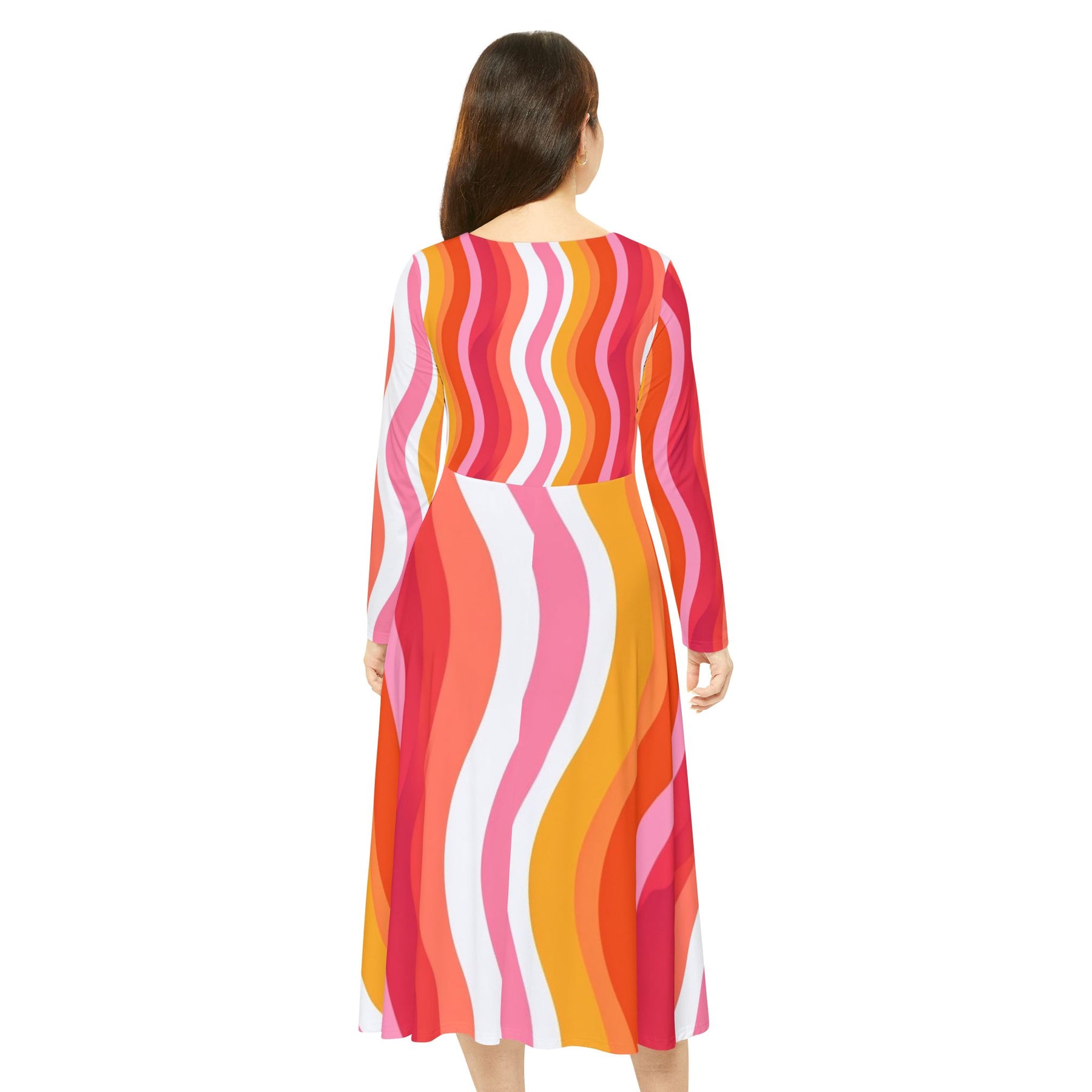 Colorful Stripes Long Sleeve Dress (AOP)